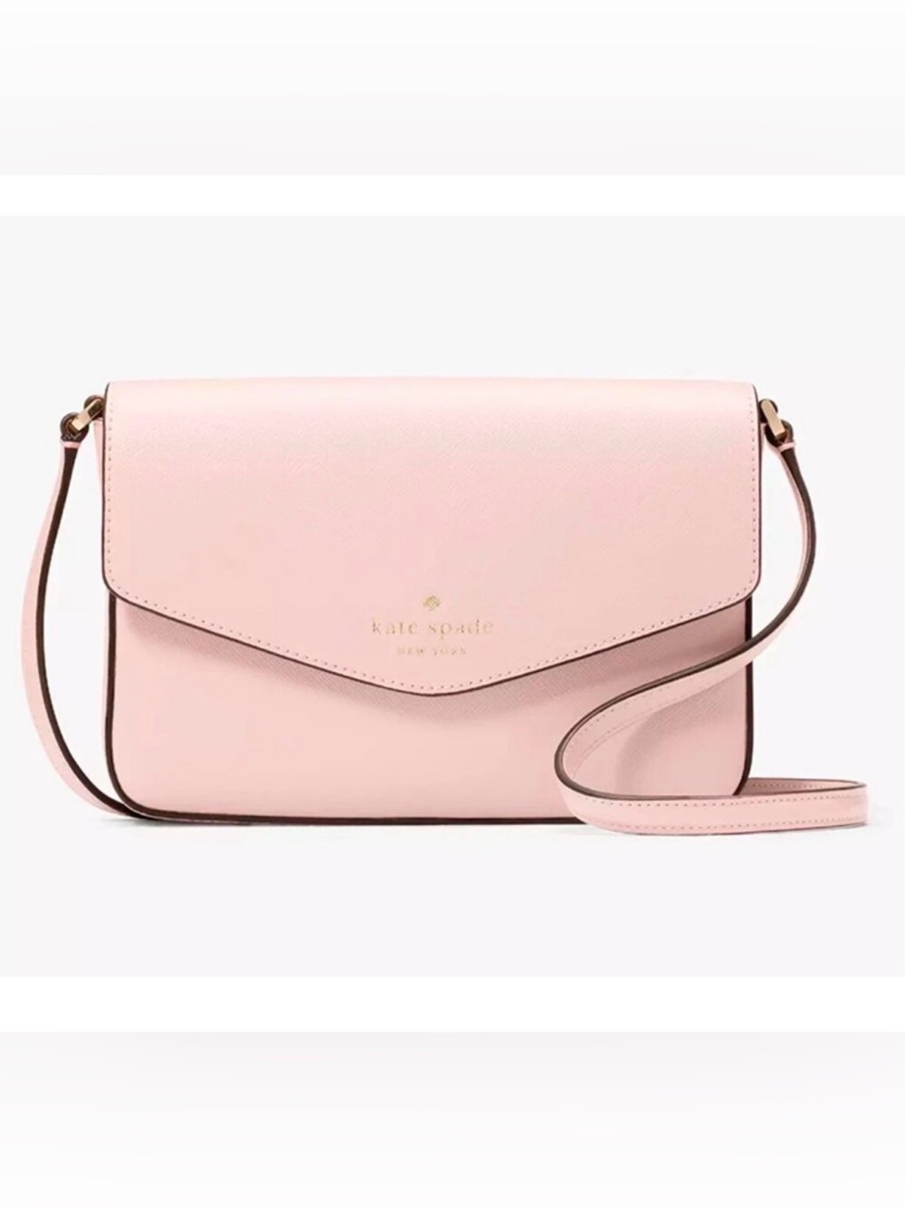 NEW Kate Spade Pink Crossbody Sadie Envelope Bag with Long Strap